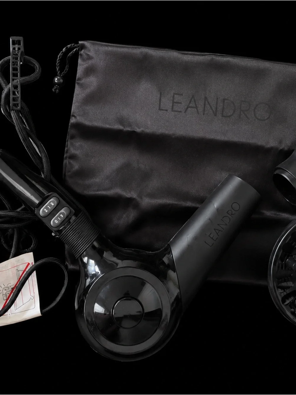 Professional Black Hair Dryer with Diffuser